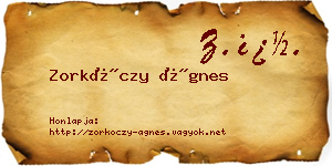 Zorkóczy Ágnes névjegykártya