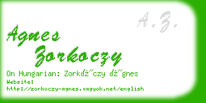 agnes zorkoczy business card